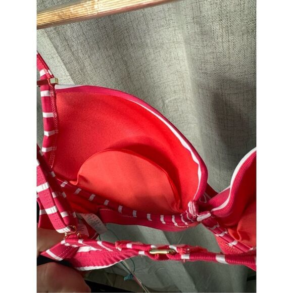 Sea Level Swim Coral Chamarel Cross‎ Front Moulded Underwire Bikini Swim Top NWT - Picture 6 of 6